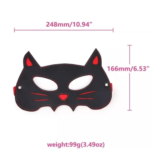 0256DL      Black Cat Domme Cosplay Mask