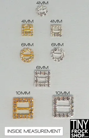 12" Fashion Doll High Quality Metal Rhinestone Mini Buckles - More Shapes and Sizes