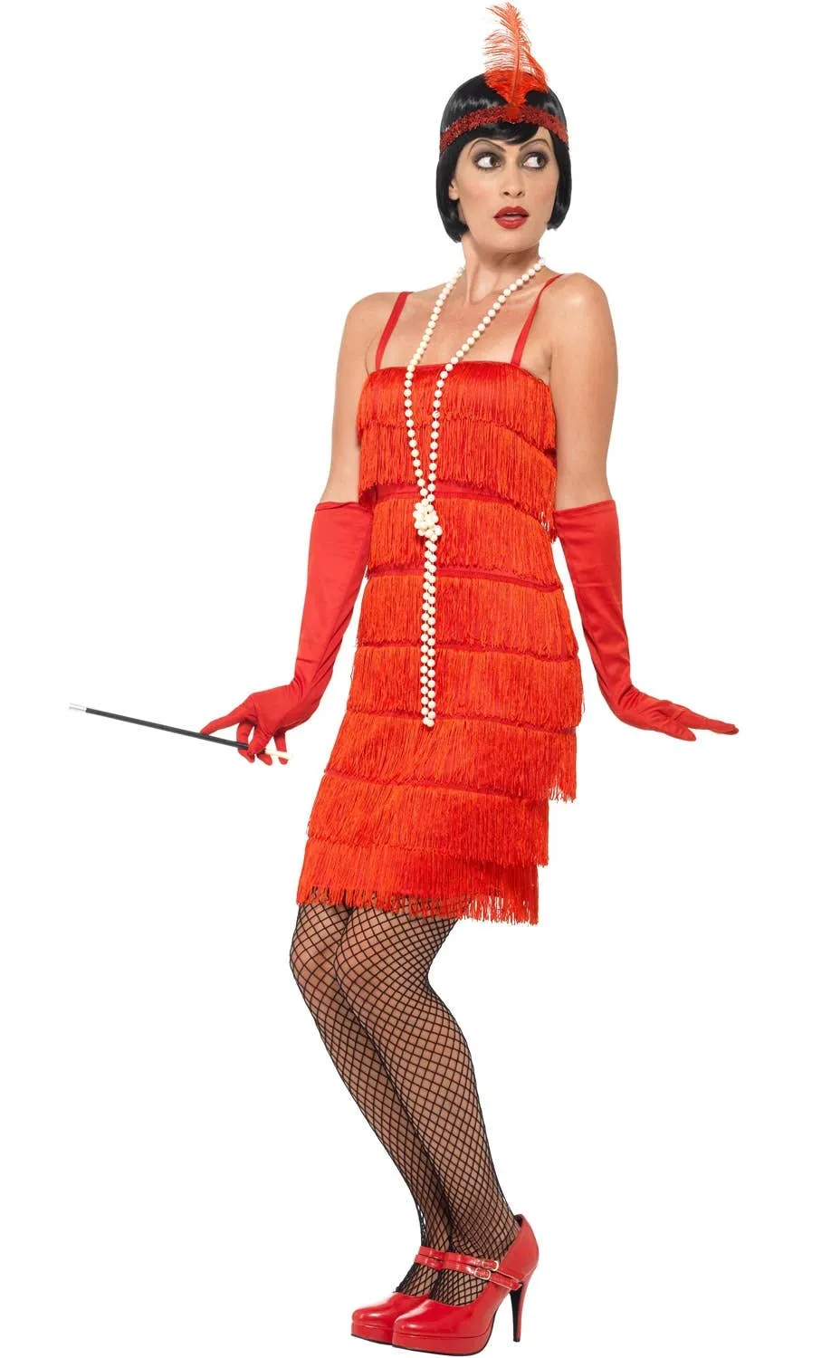 1920s Short Red Womens Plus Size Flapper Costume