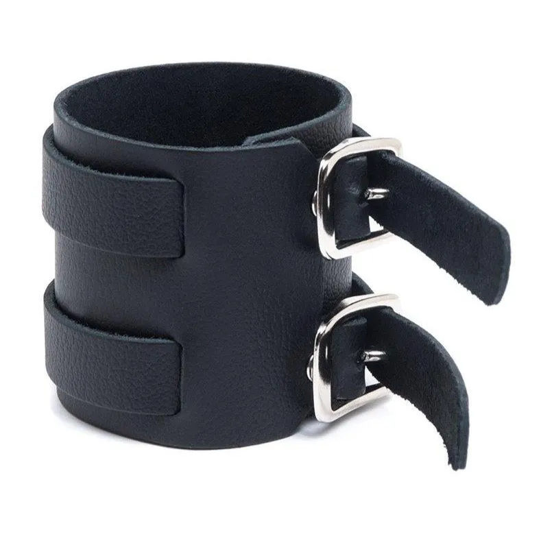 2-Strap Leather Wrist Band