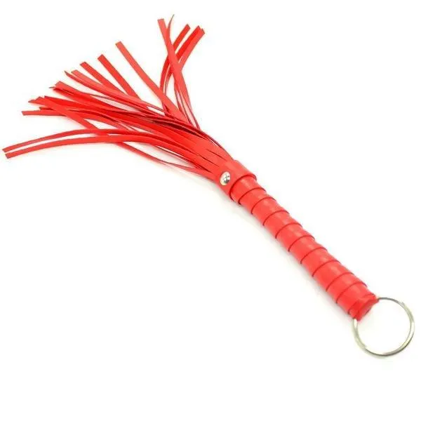 2404DL       <b>BOGO!</b> Red All Over L’il Whipper 10.5” Leatherette Bondage Whip