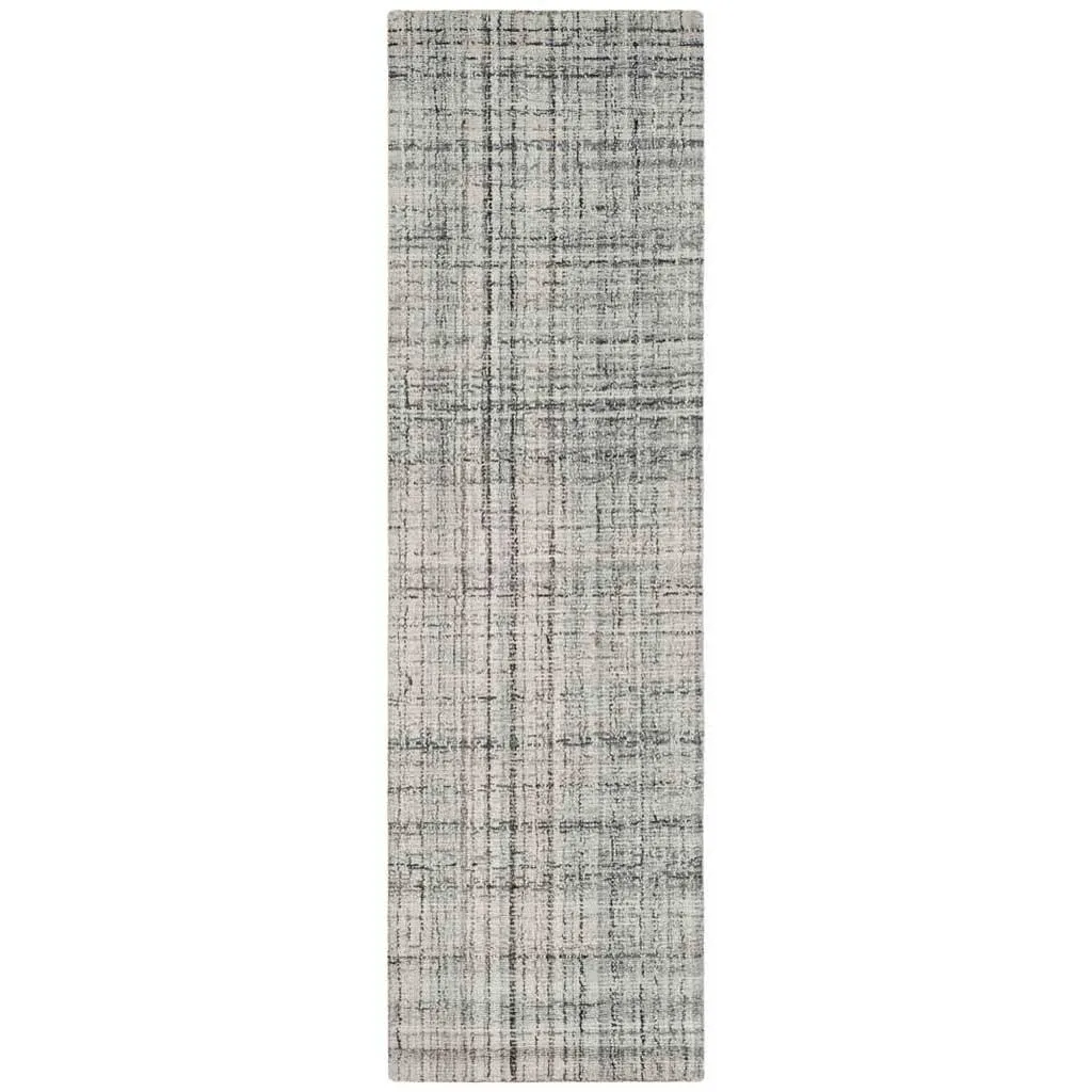 Abstract Gray/Black Runner Rug