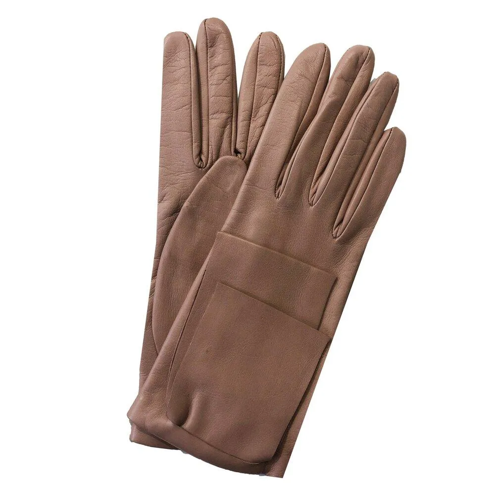 Alabama 2 - Women's Silk Lined Leather Gloves with Bow Detail