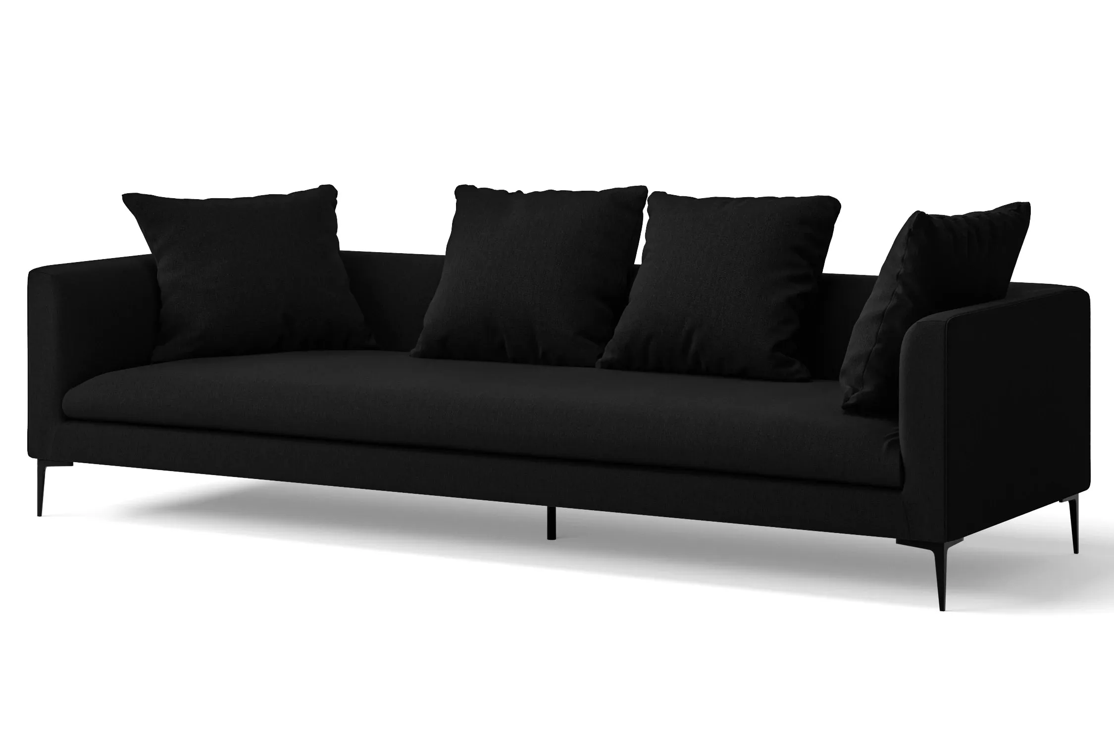 Aprilia 4 Seater Sofa Black Linen Fabric