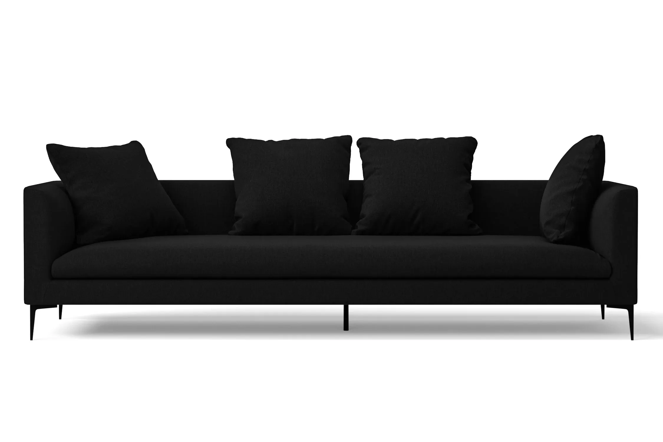 Aprilia 4 Seater Sofa Black Linen Fabric