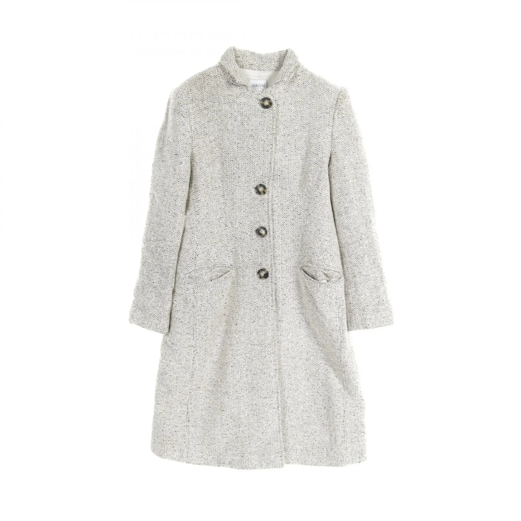 Armani Collezioni Wool Outerwear Women Gray