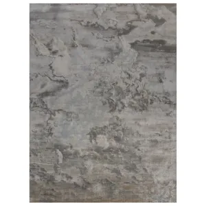 Beige Contemporary Silk Wool Blend Rug - 8'10" x 12'3"