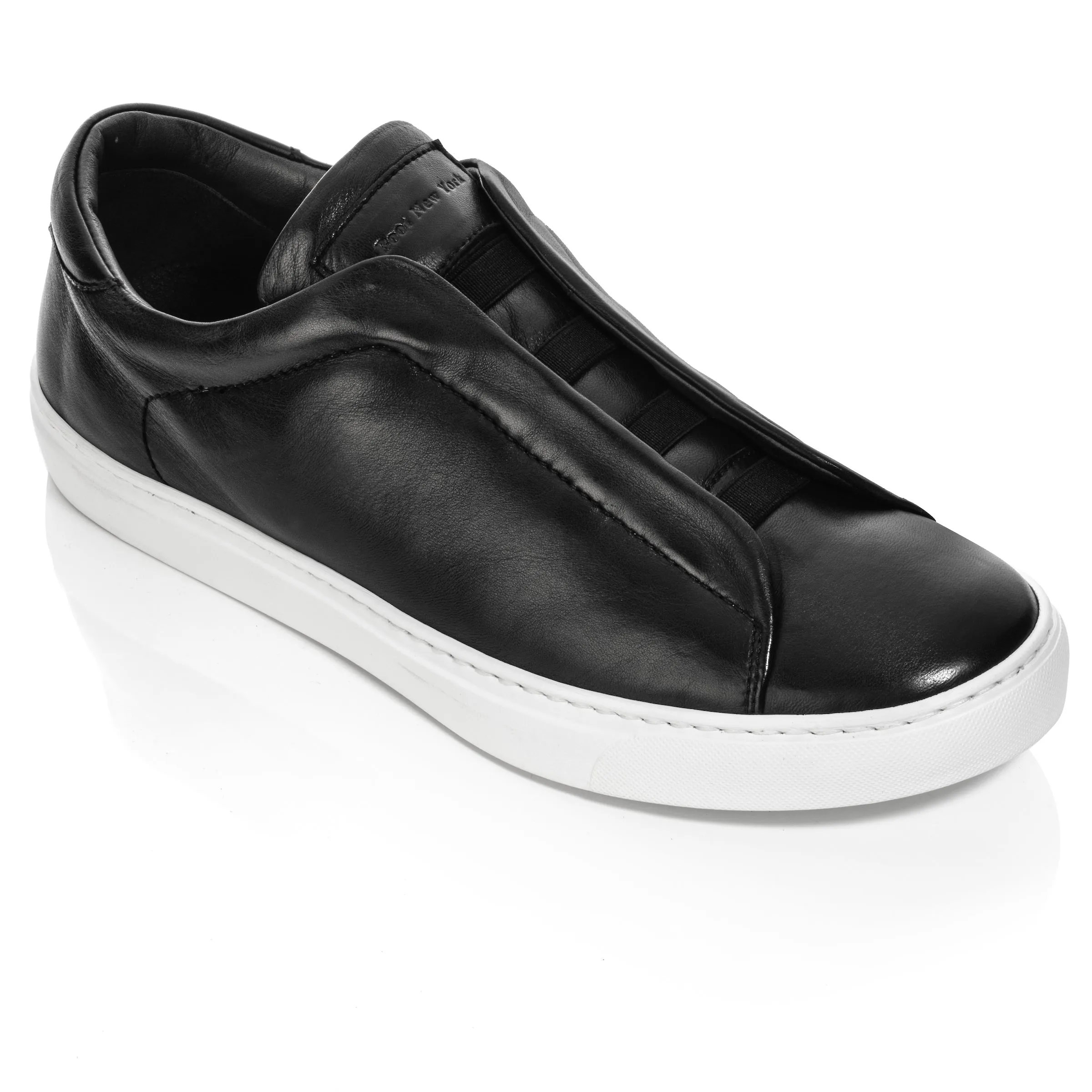 Bolla Black Soft Calf Elastic Slip on Sneaker