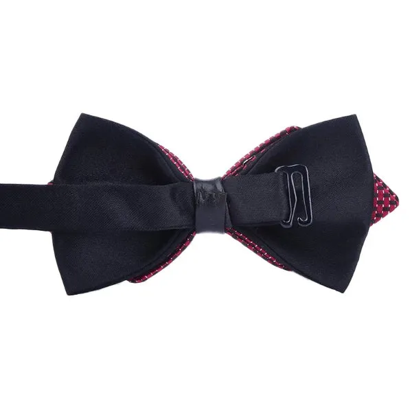 Classy Men Blue White Pre-Tied Diamond Bow Tie