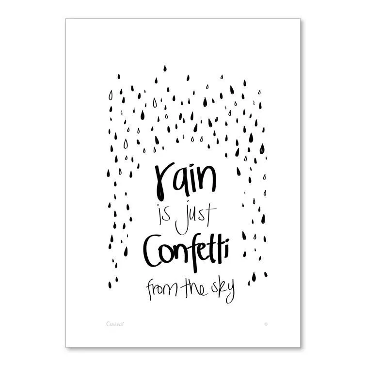 Confetti Black Wall Print (A4)