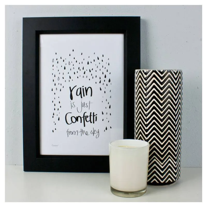 Confetti Black Wall Print (A4)