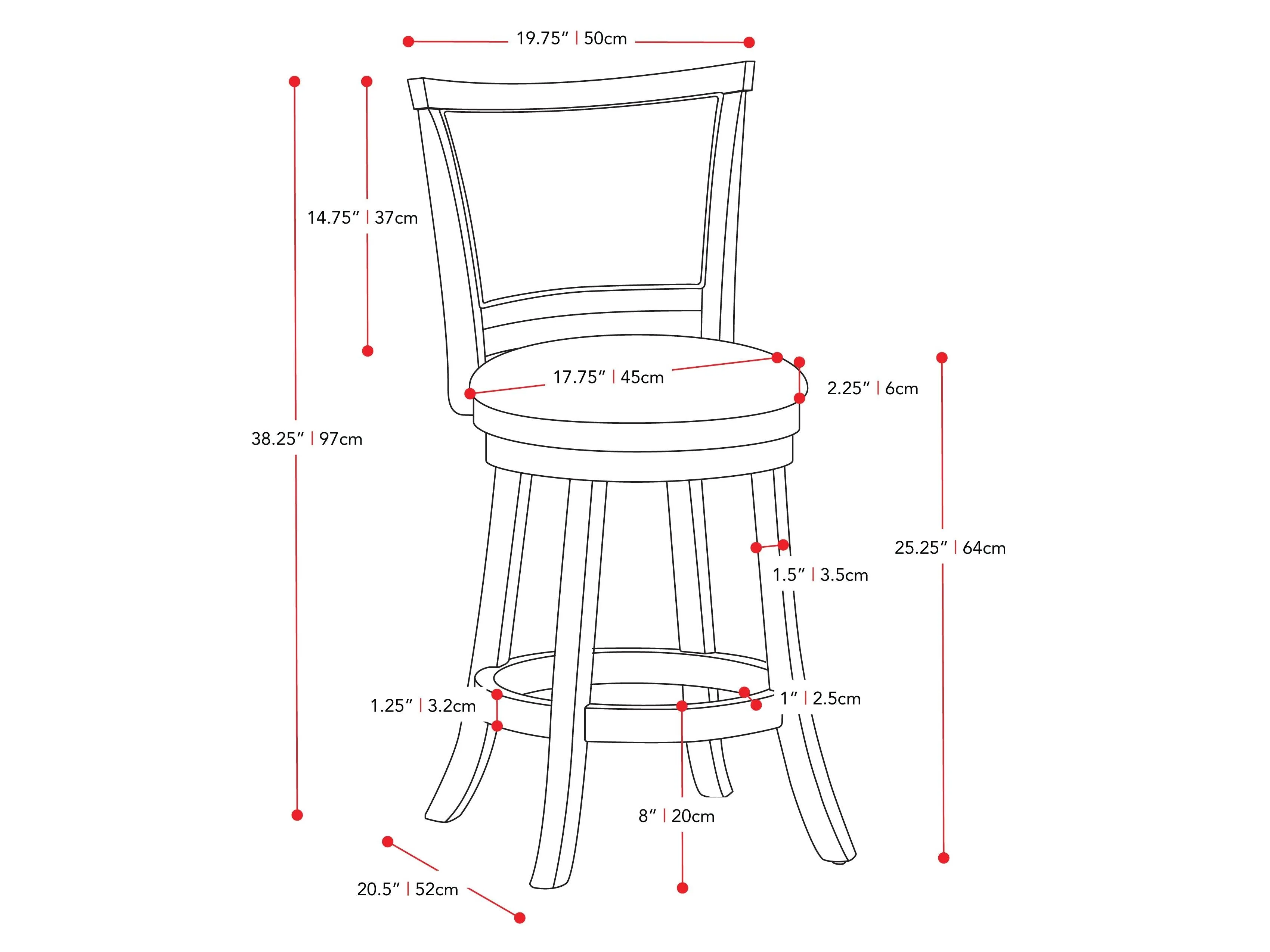 Counter Height Bar Stools, Set of 2