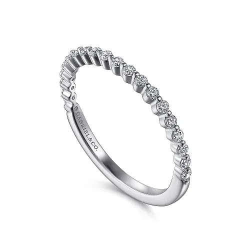 Devinne - 14K White Gold Single Prong Diamond Anniversary Band - 0.25ct