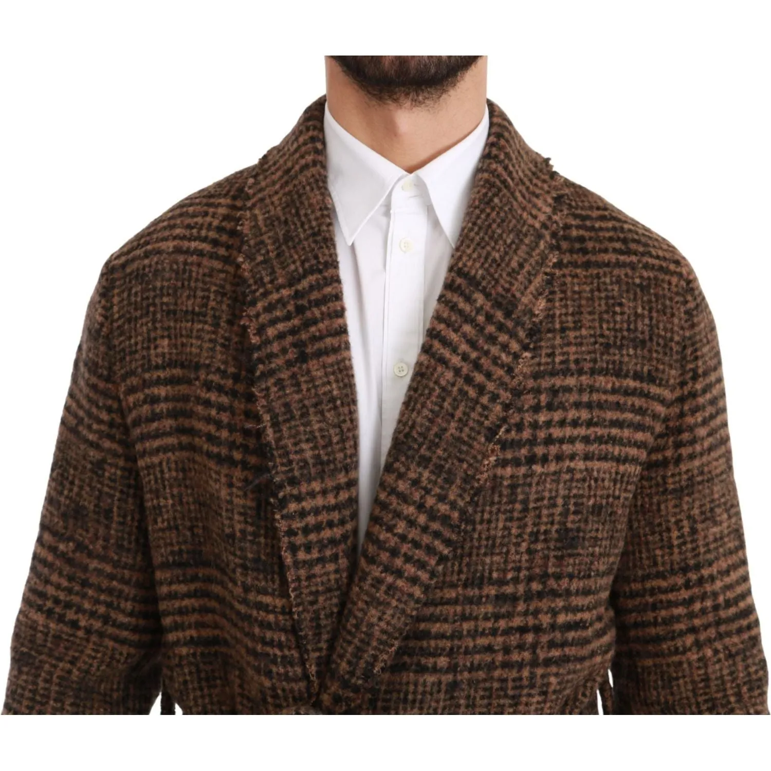 Dolce & Gabbana Elegant Brown Alpaca Blend Belted Cape Jacket