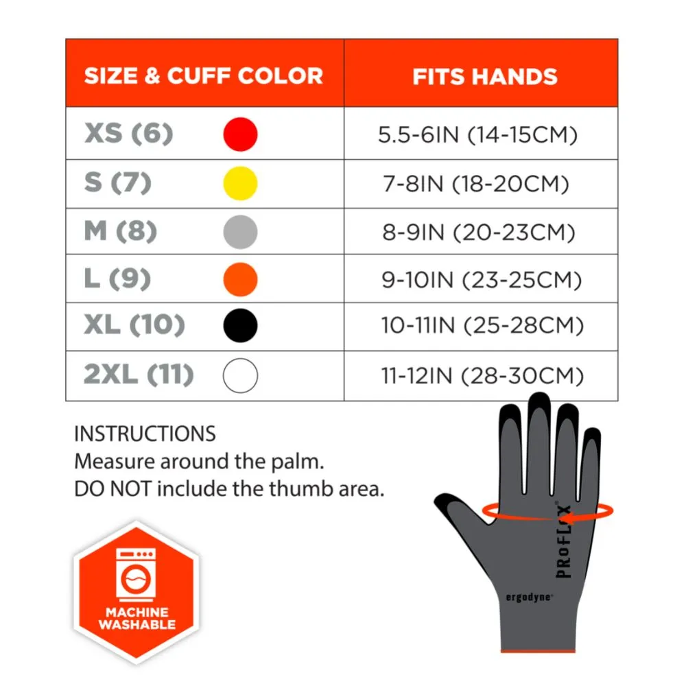 Ergodyne 10364 #7000 12-pair L Gray Nitrile-Coated Gloves Microfoam Palm