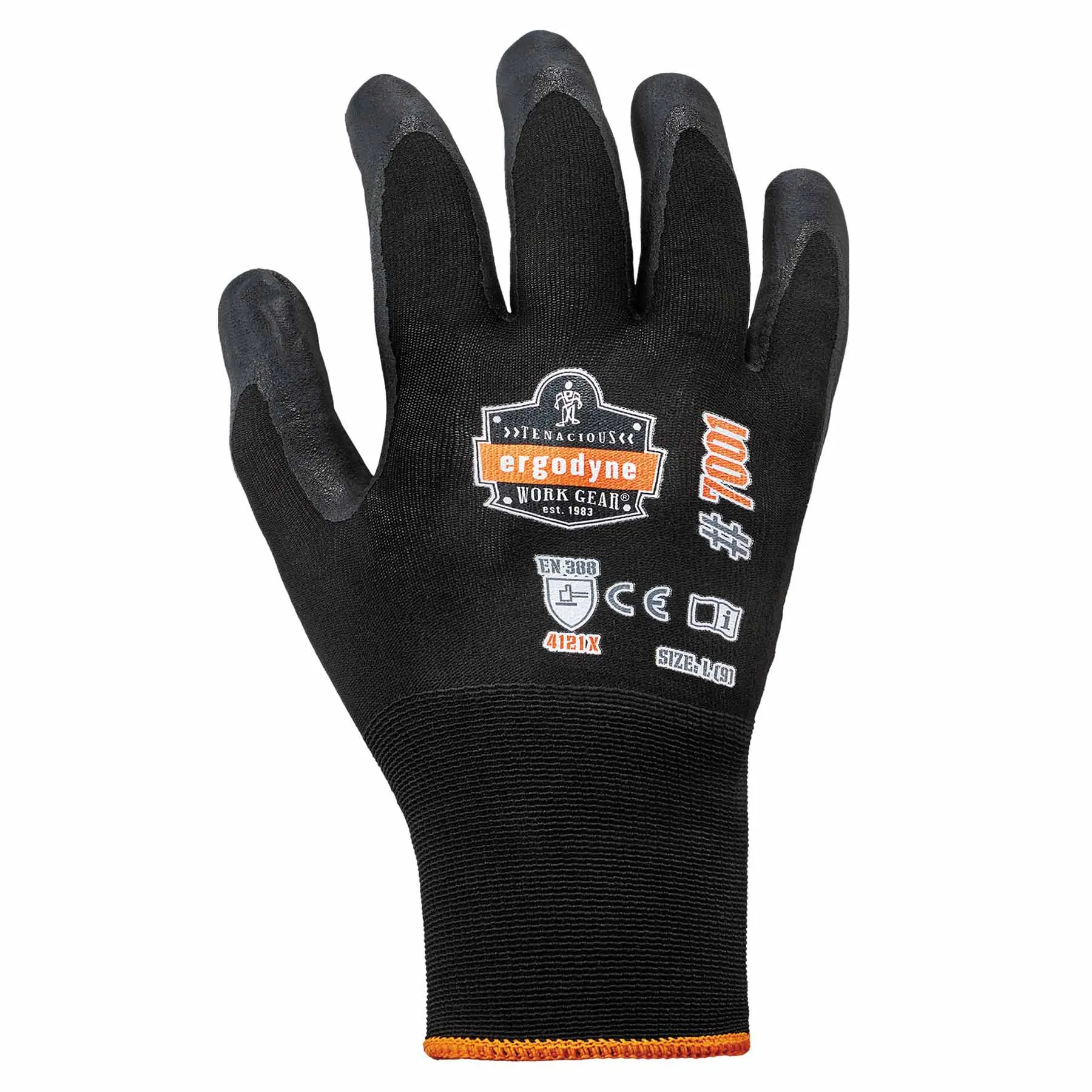 Ergodyne 17855 7001-CASE XL Black Nitrile-Coated Gloves - DSX 144-Pair