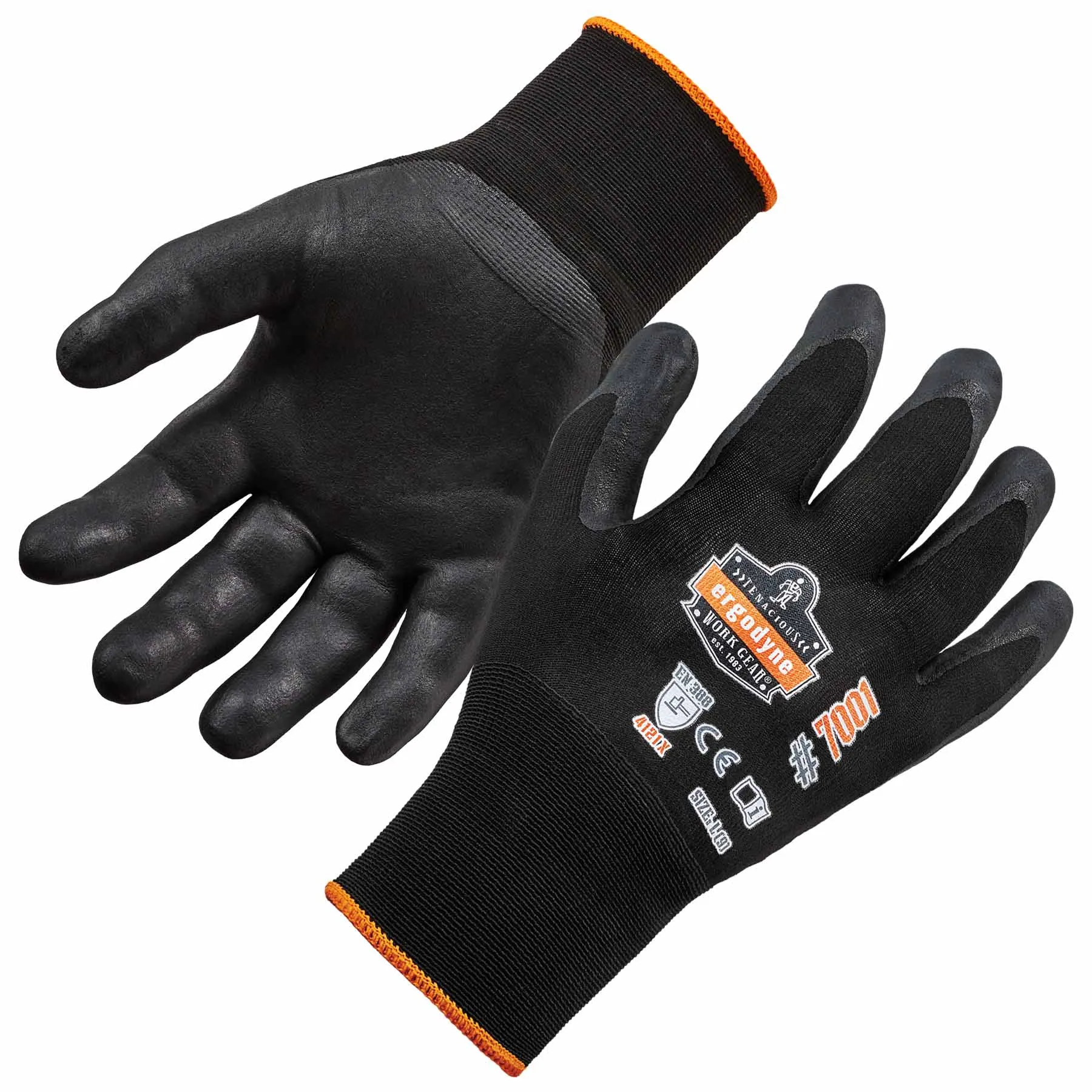 Ergodyne 17955 7001 XL Black Nitrile-Coated Gloves - DSX