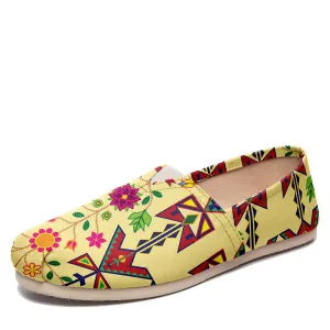 Geometric Floral Spring Vanilla Slip On