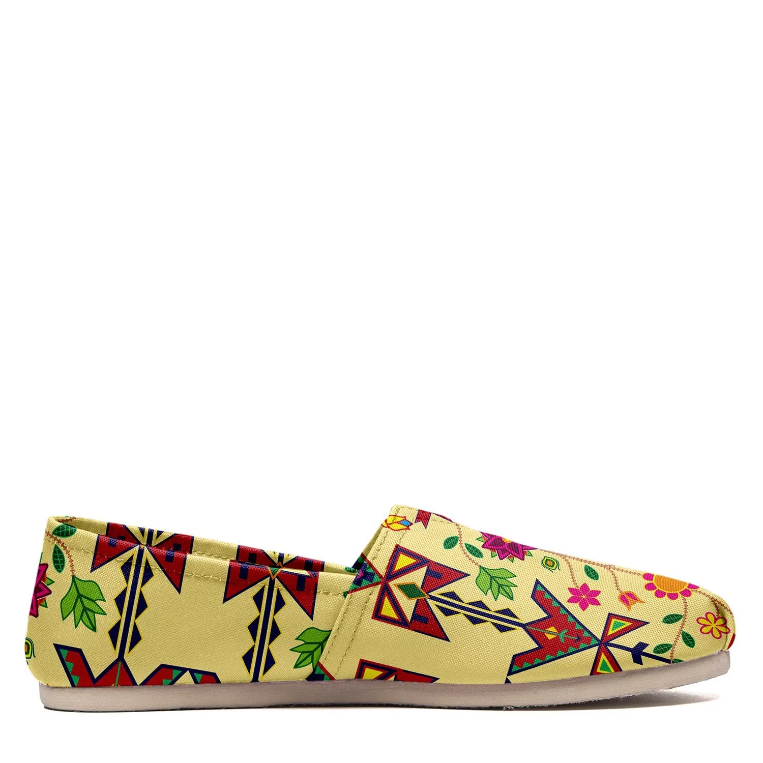 Geometric Floral Spring Vanilla Slip On