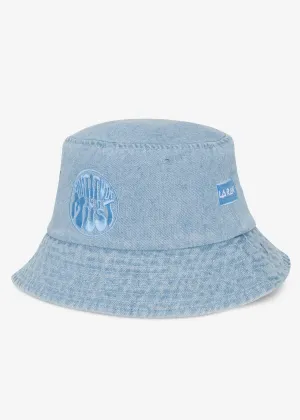 GRATITUDE DENIM BUCKET HAT LIGHT BLUE