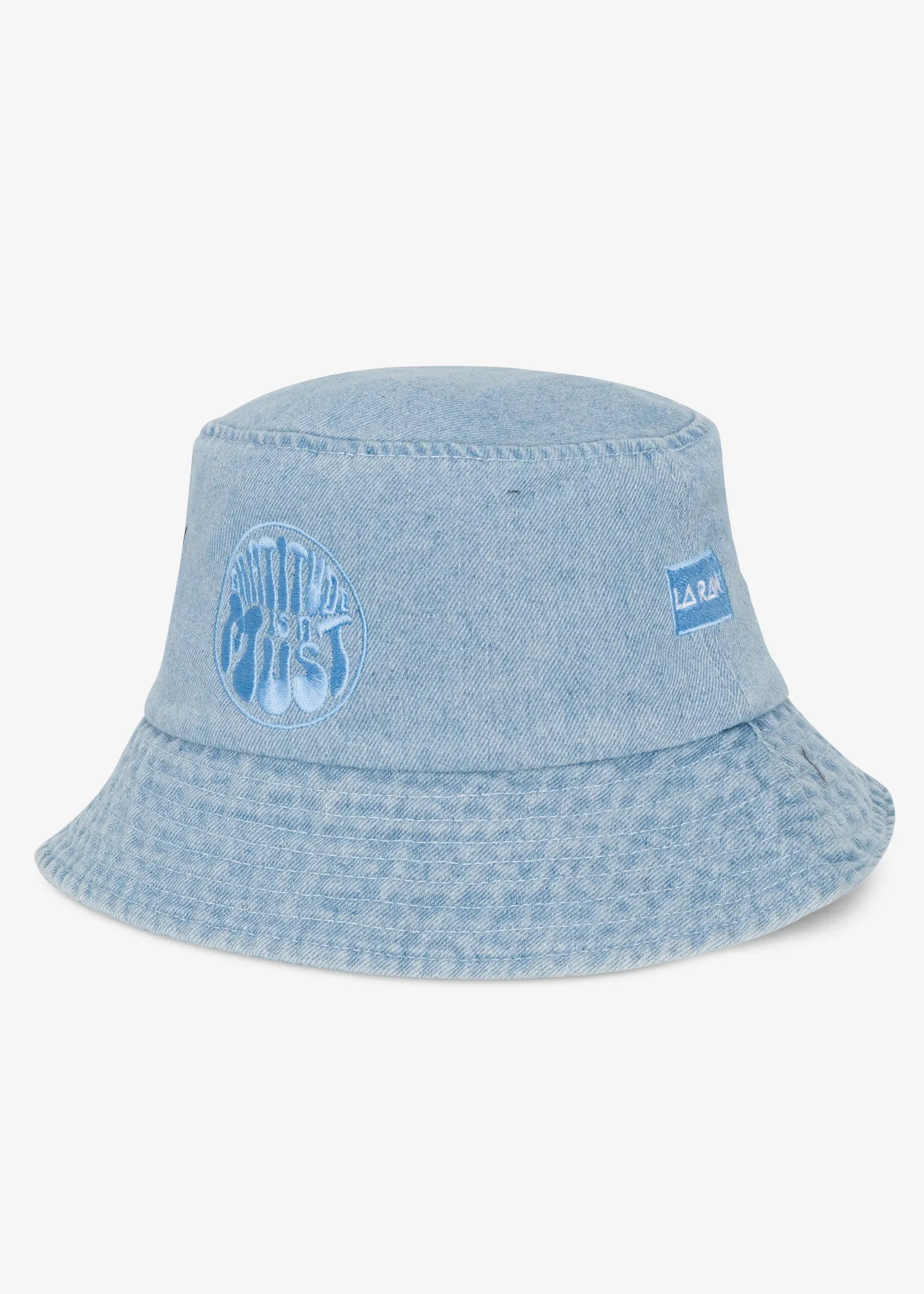 GRATITUDE DENIM BUCKET HAT LIGHT BLUE