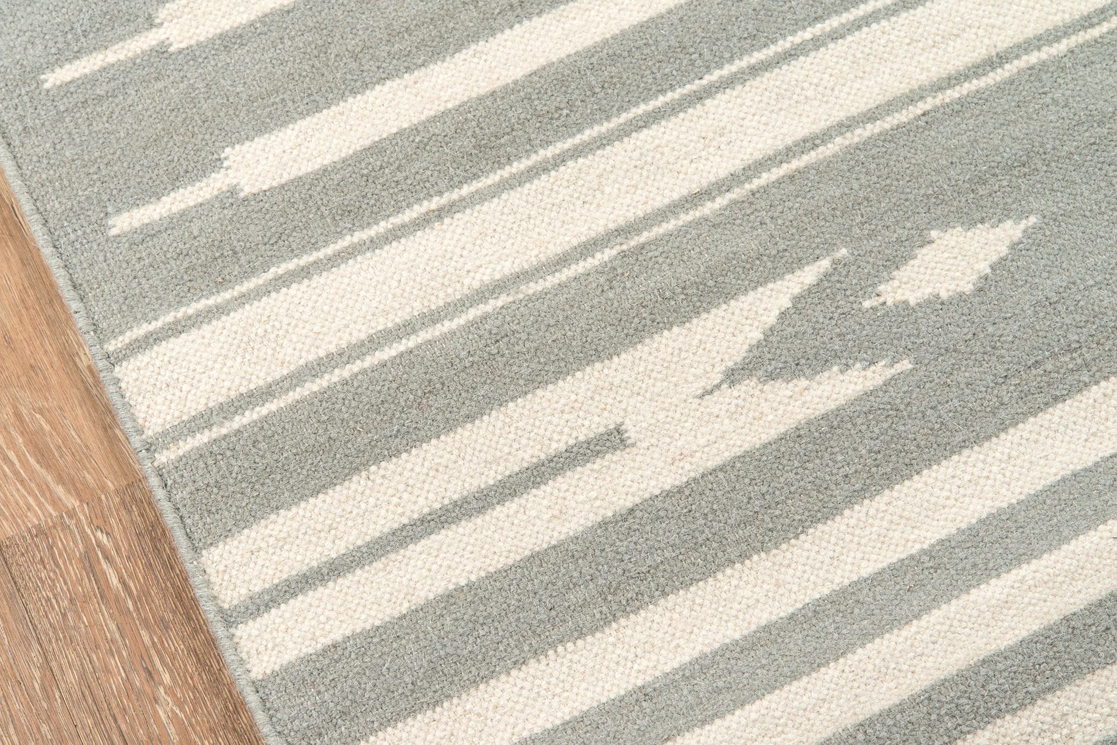 Gray and White Striped Southwest Flatweave Rug - Erin Gates - Thompson