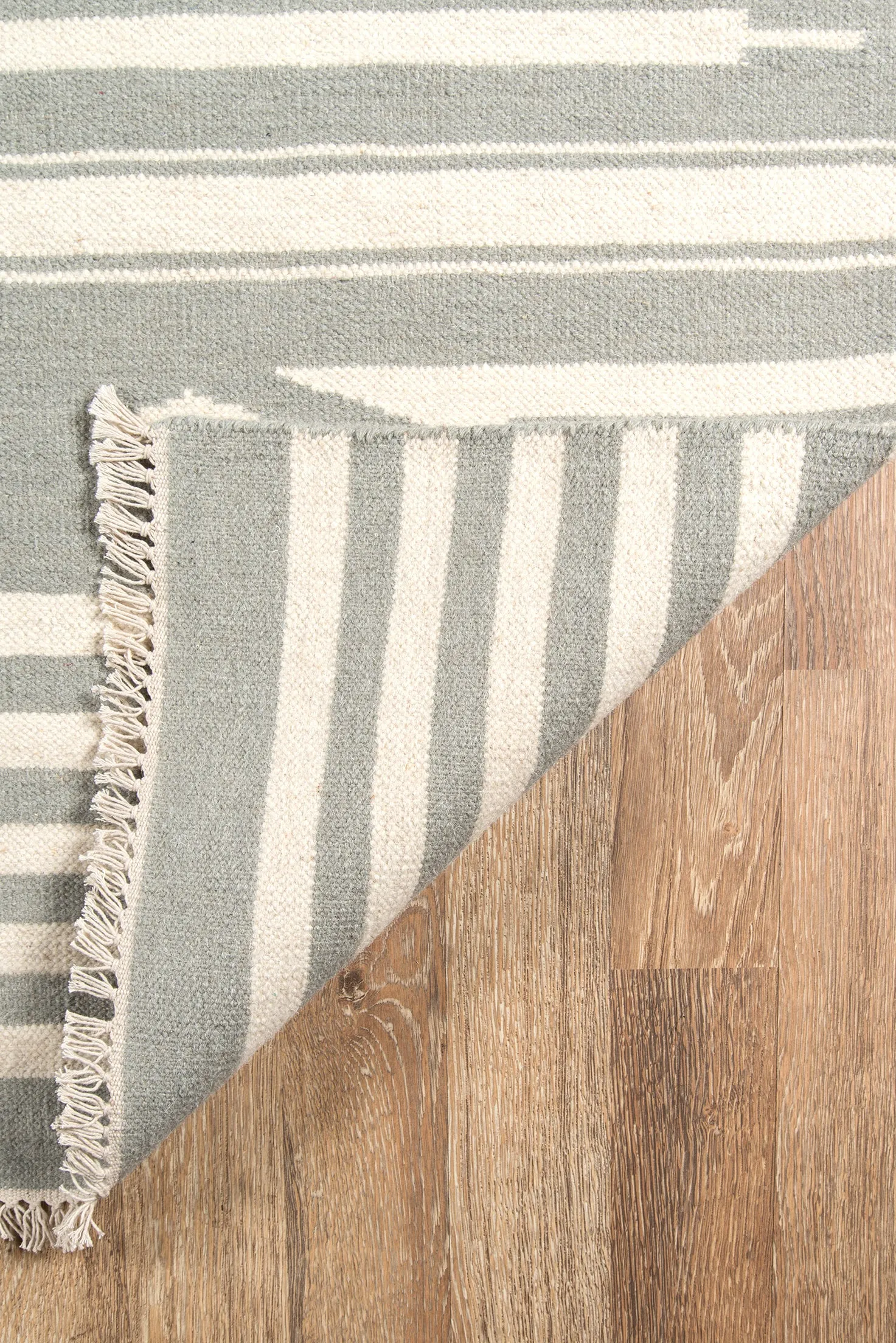 Gray and White Striped Southwest Flatweave Rug - Erin Gates - Thompson