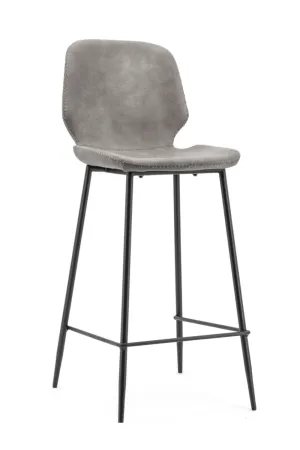 Gray Leather Barstools (2) | By-Boo Seashell