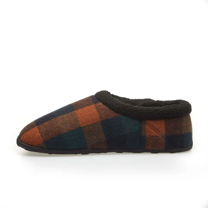 Harry - Navy Rust Check Men's Slippers