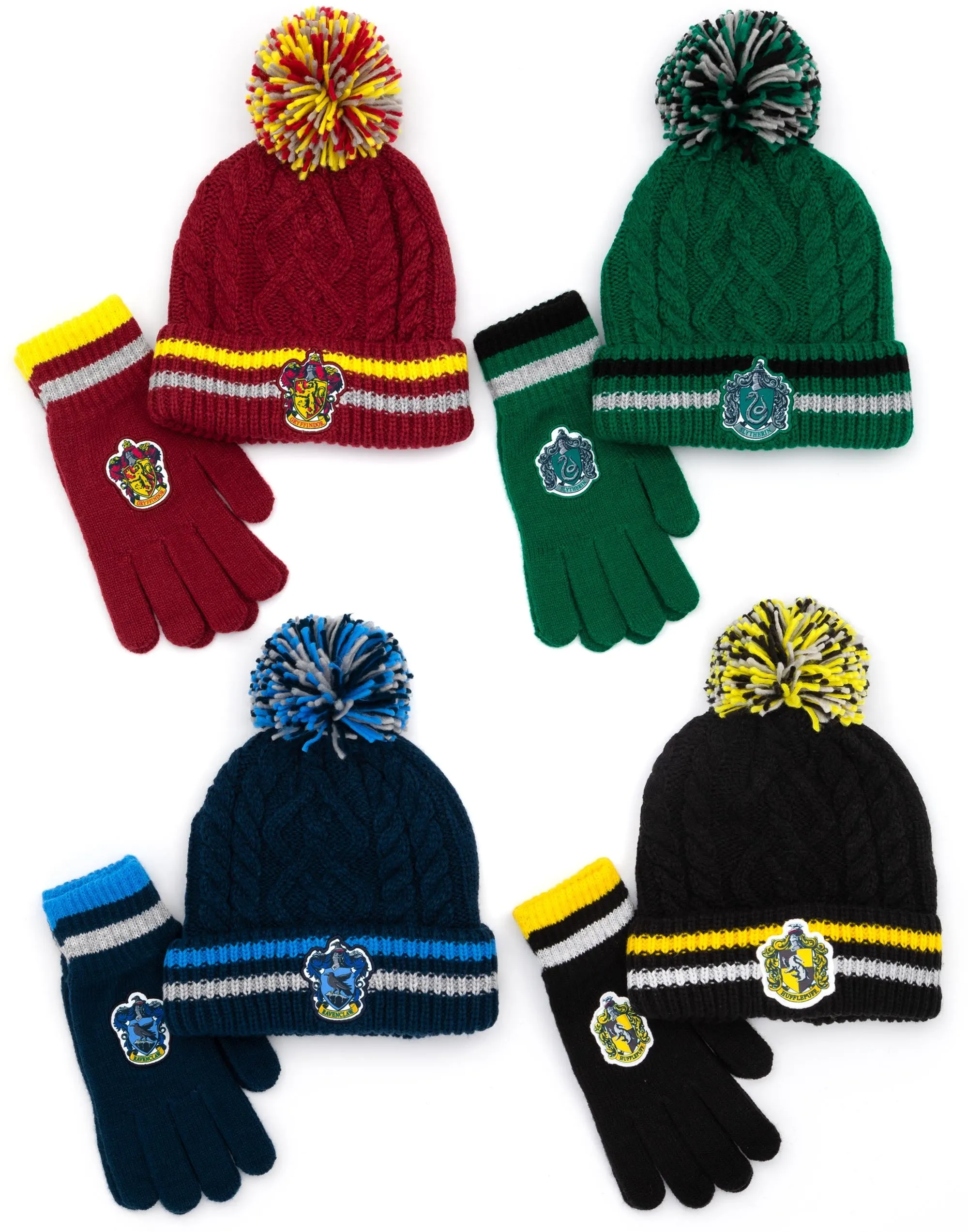 Harry Potter Unisex Red Beanie and Gloves Set