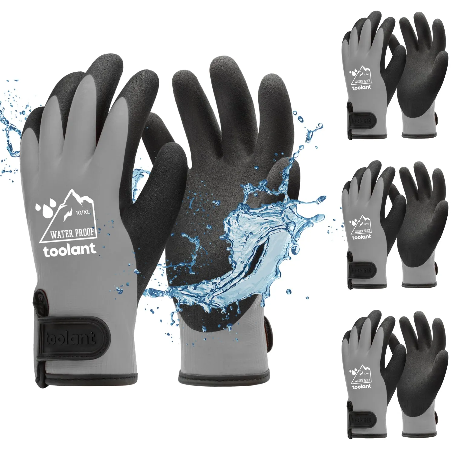 Heavy Duty Winter Gloves, Latex Fully Soaked, 100% Water Proof, Thermal Insulated Winter Dipped Gloves