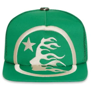 Hellstar Big Logo Snapback Green Trucker Hat