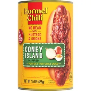 HORMEL Chili Coney Island Inspired No Bean, No Artificial Ingredients, 15 Oz