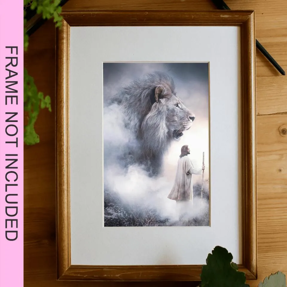 Jesus & Lion - Jesus Art Prints - Jesus Pictures - Jesus Wall Art - Christ Pictures - Christian Wall Art Prints - Best Prints For Home - Gift For Christian - Ciaocustom