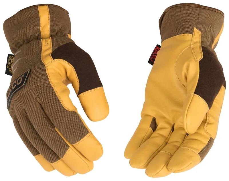 KincoPro 2014HK-M Driver Gloves, Men's, M, Easy-On, Shirred Elastic Wrist Cuff, TPR Back, Brown :PR: QUANTITY: 1