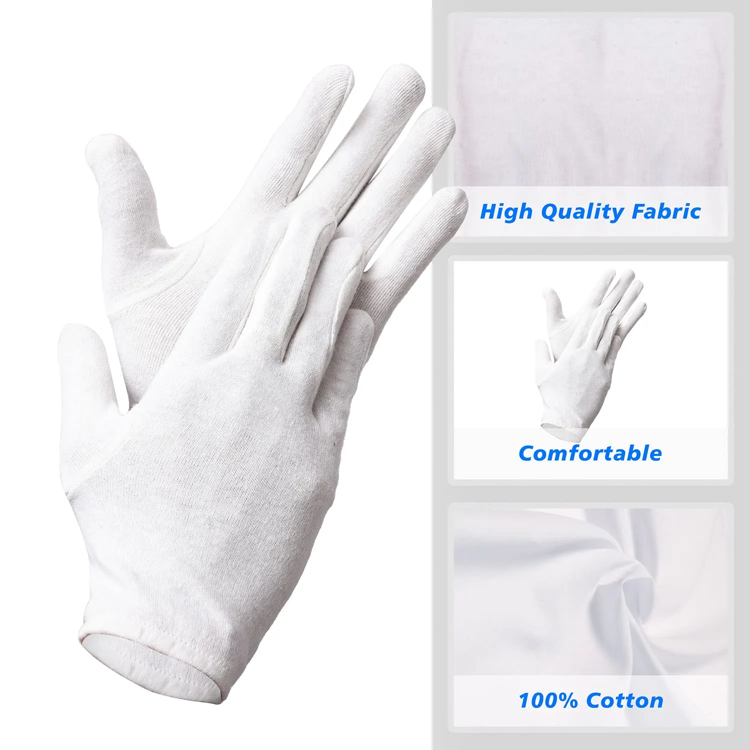 Kuber Industries Gloves | Cotton Summer Gloves | Protection From Sun Burns | Dust | Pollution | Gloves For Women | Gloves For Men | 2 Pair | Pack of 2 | White