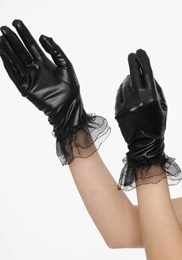 Leatherette [Black] | RUFFLE GLOVES