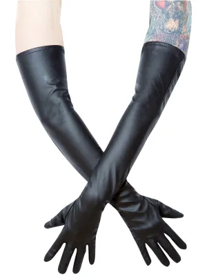 Leatherette Gloves Black