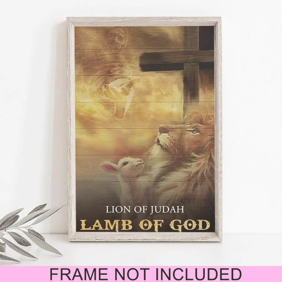 Lion Of Judah Lamb Of God Christian Fine Art Prints - Christian Wall Art Prints - Christian Artwork - Religious Wall Decor -Ciaocustom