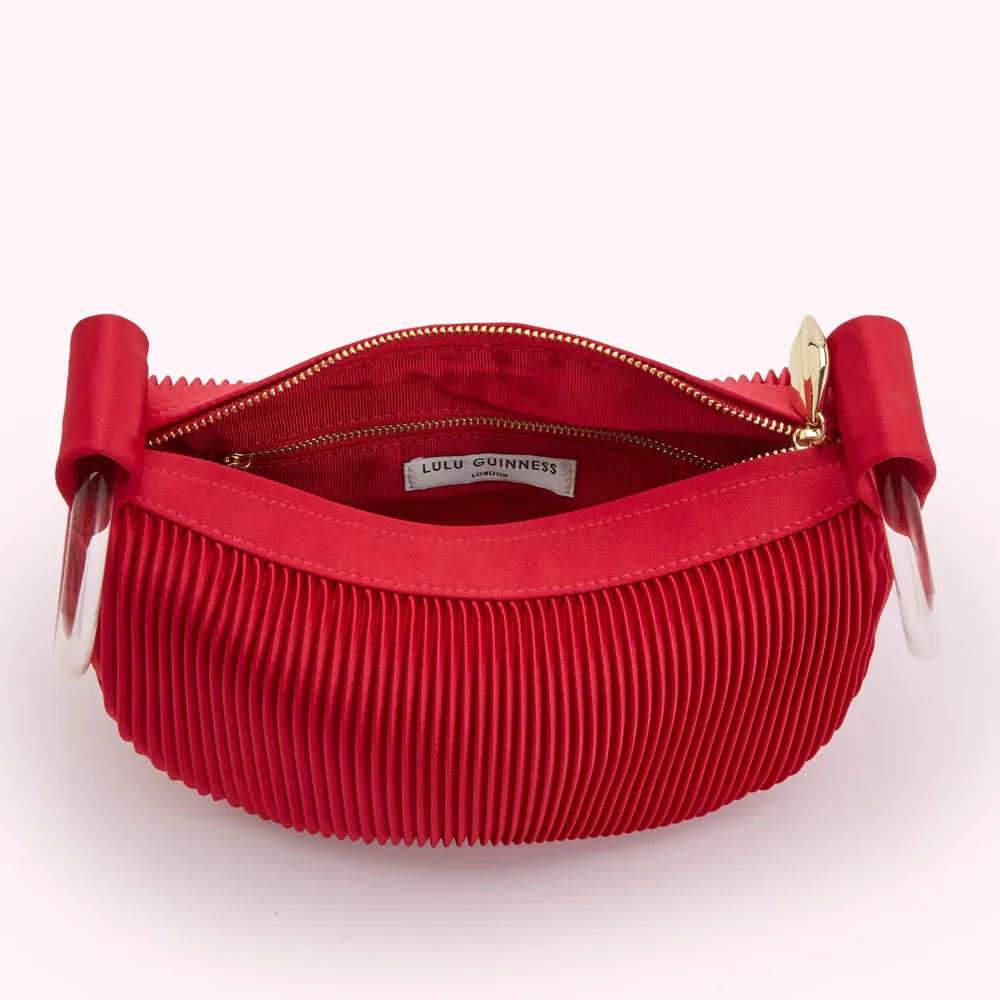 LULU RED SATIN SMALL CLEO HANDBAG