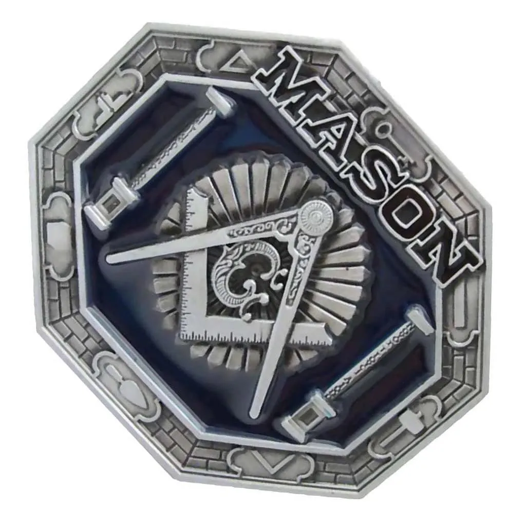 Master Mason Blue Lodge Belt Buckle - Square & Compass Lodge Mason Buckle