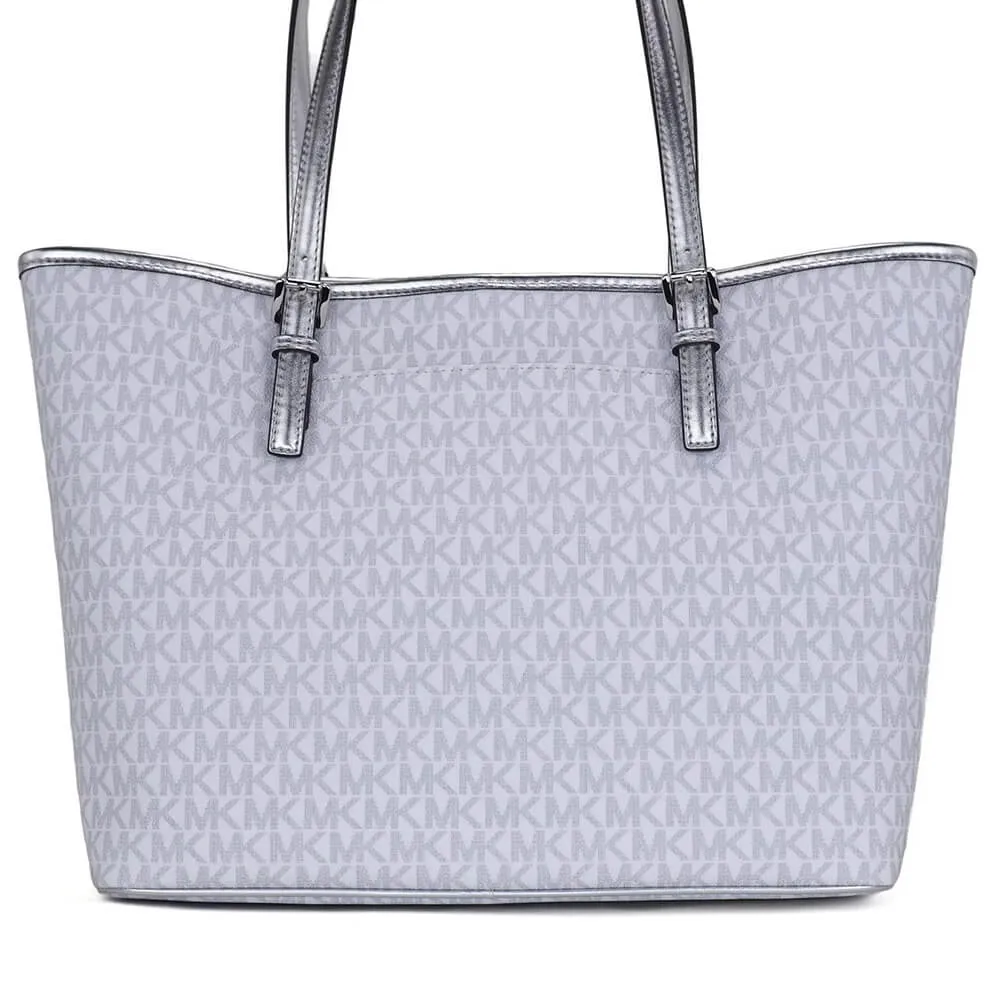 Michael Kors Jet Set Girls Print Medium Signature Tote Bag, White