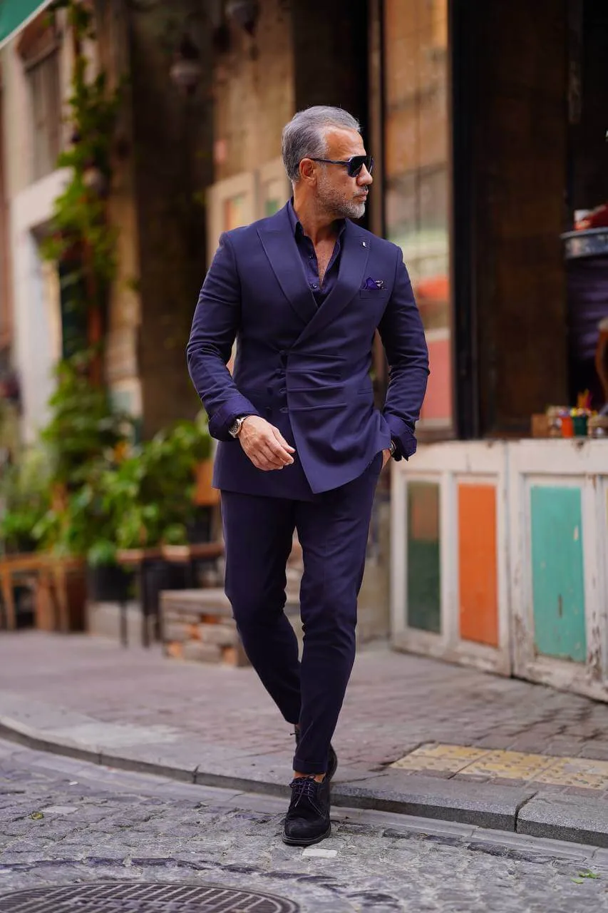 Midnight Cascade Navy Suit