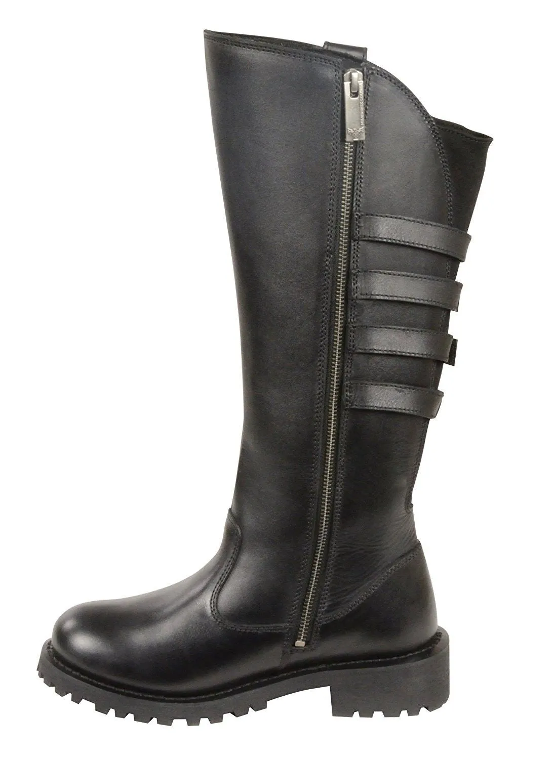 Milwaukee Leather Women's Tall Boots with Buckle Detail