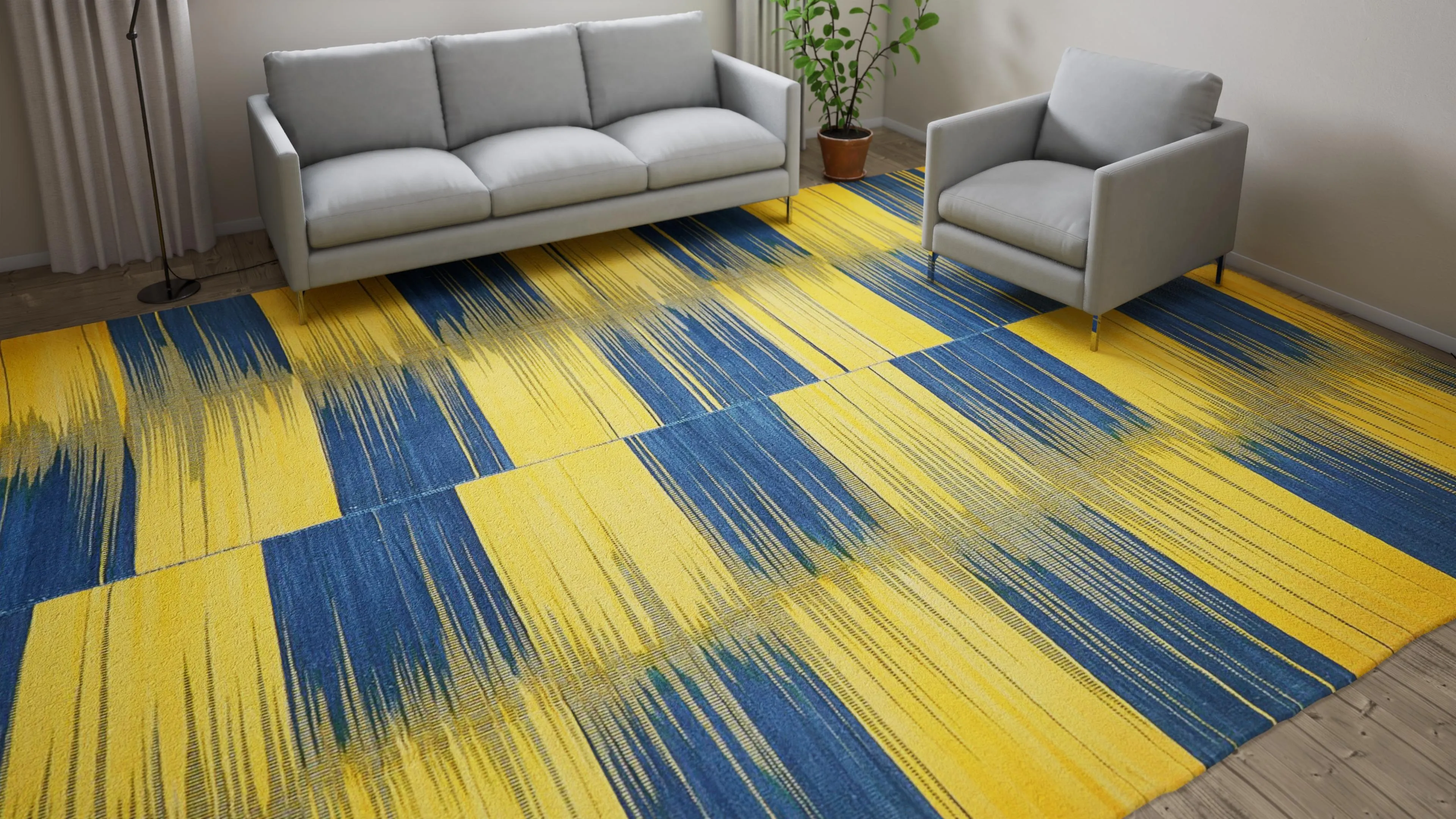 Multicolored Flatweave Wool Rug - 11' x 15'