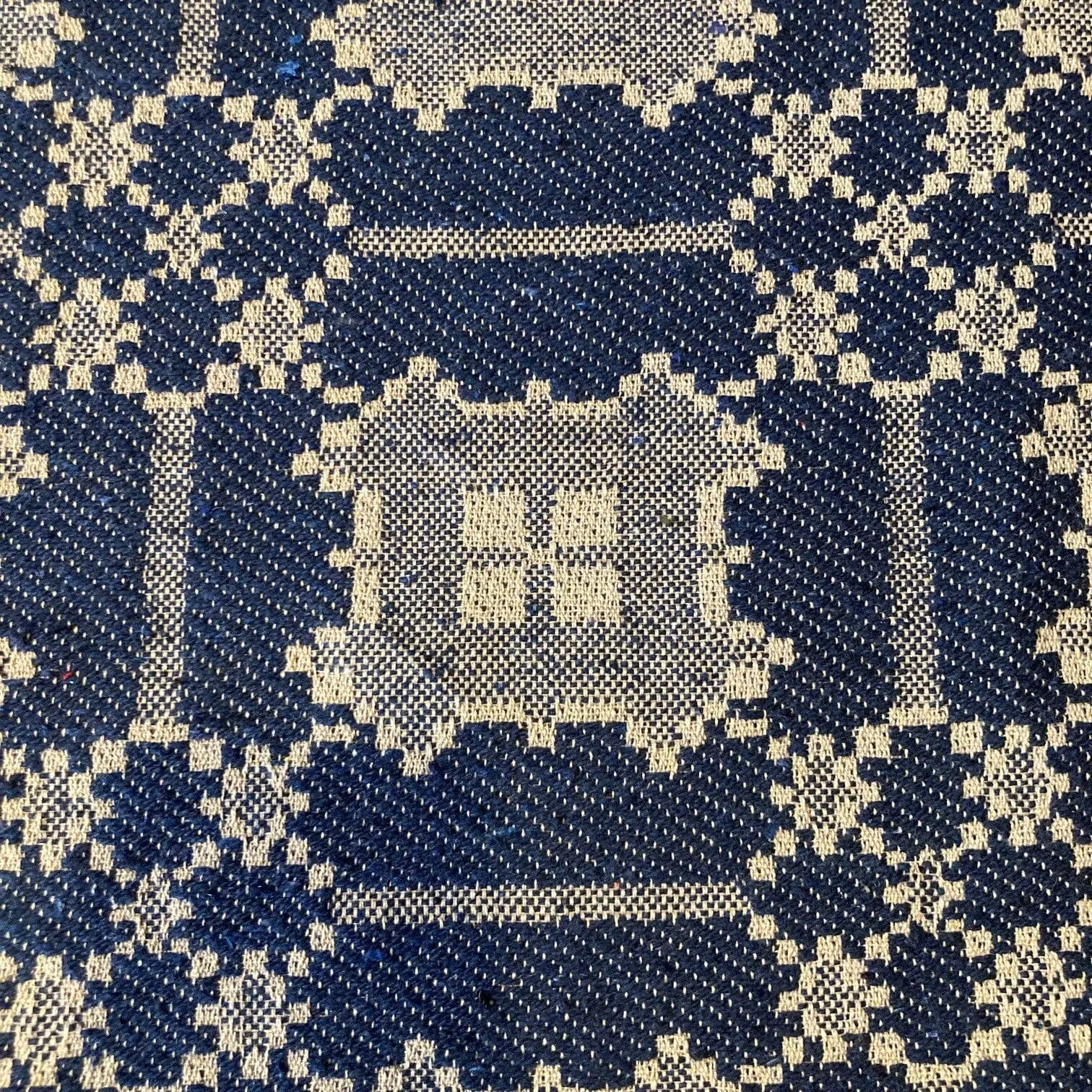 Newbury Navy and Tan Woven Table Runner 56"