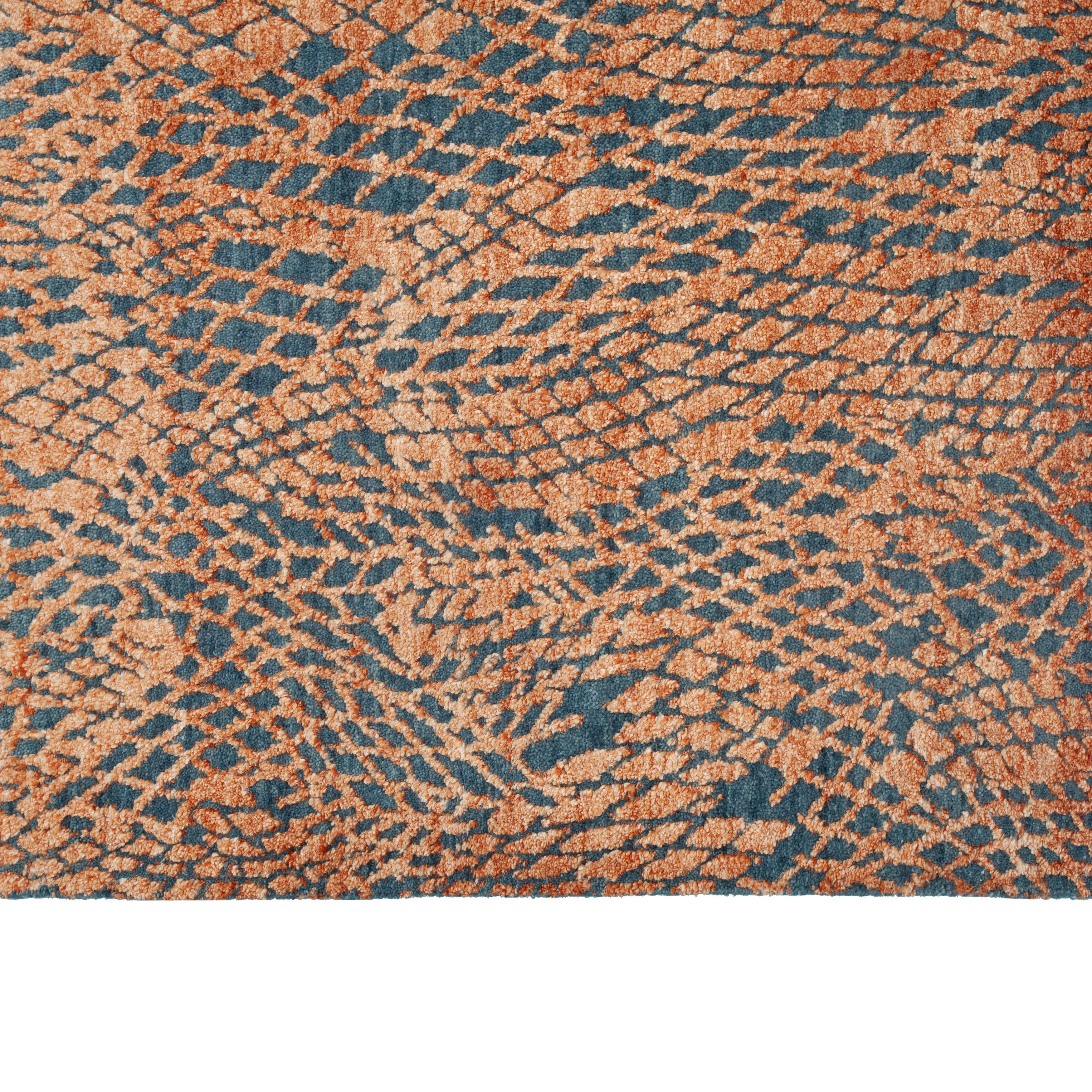 Orange Modern Wool Blend Rug - 9'1" x 11'8"