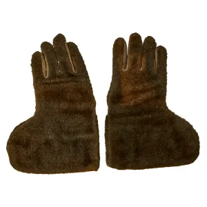 Original German WWI Imperial German Winter Operations 1914-1915 Era Bearskin Fur Gloves