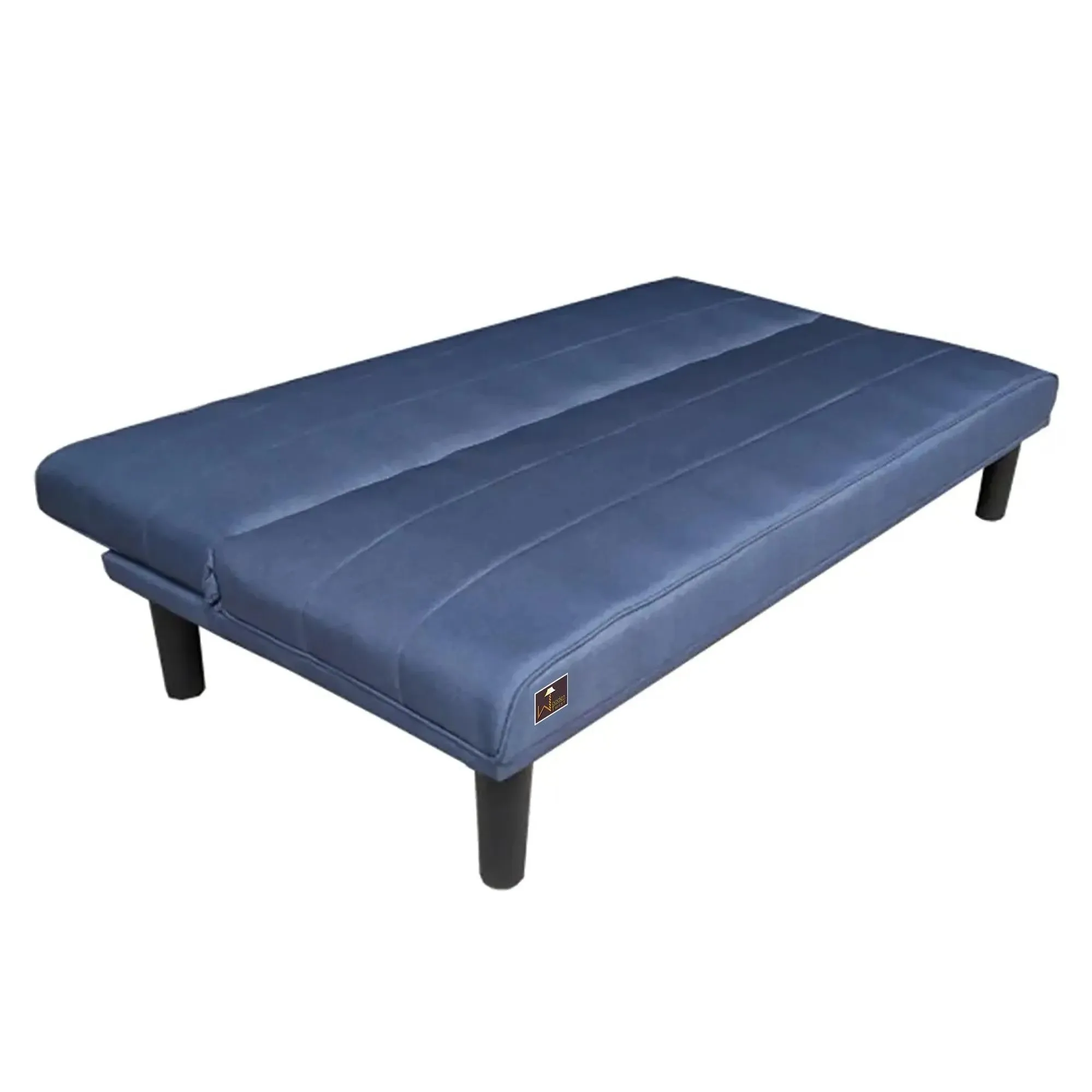 Penny Navy Blue Leatherette 3 Seater Sofa Cum Bed For Living Room