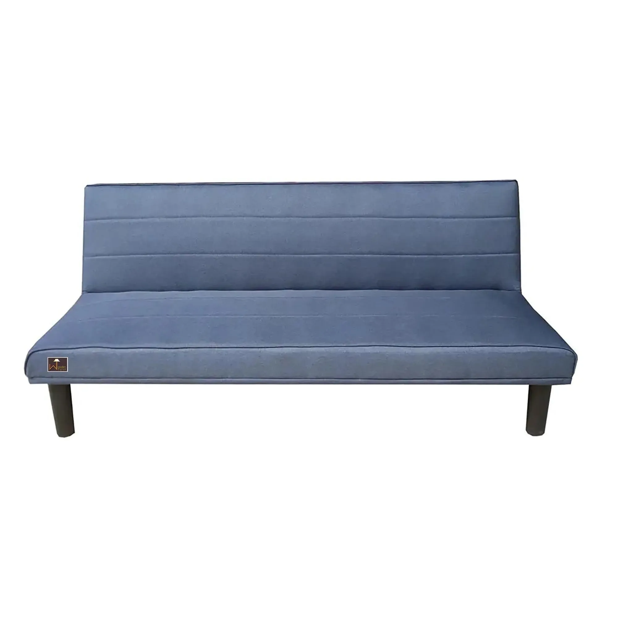 Penny Navy Blue Leatherette 3 Seater Sofa Cum Bed For Living Room